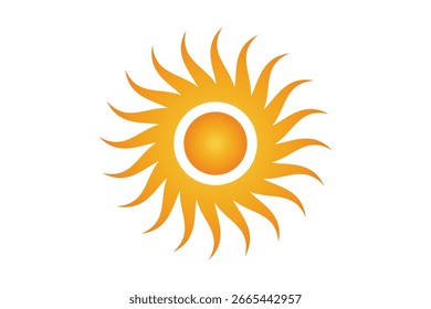 Icono del sol, Ilustración vectorial del sol, estrella, icono de la luz del sol.