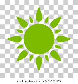 Sun icon. Vector illustration style is flat iconic symbol, eco green color, transparent background. Designed for web and software interfaces.