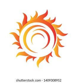 Sun icon vector illustration a Sunshine element of yellow sun burst star symbol