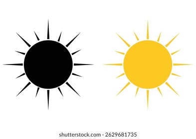  Sun Icon Vector Illustration. sunshine, energy, warmth, summer, and weather.