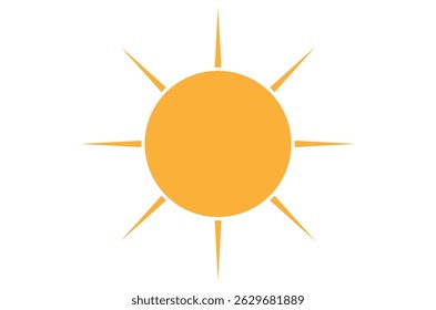  Ilustração do vetor do ícone do sol. sol, energia, calor, verão e tempo.