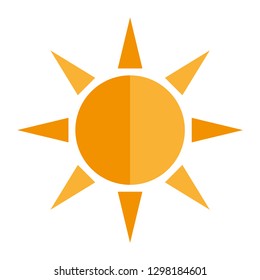 Sun icon. Vector and illustration symbol isolated on white background.