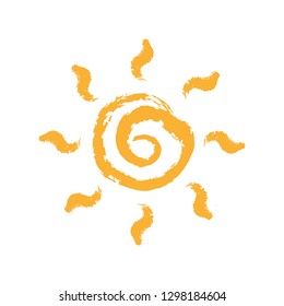 Sun icon. Vector and illustration symbol isolated on white background.