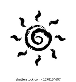Sun icon. Vector and illustration symbol isolated on white background.