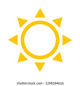Sun icon. Vector and illustration symbol isolated on white background.
