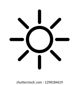 Sun icon. Vector and illustration symbol isolated on white background.