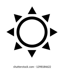 Sun icon. Vector and illustration symbol isolated on white background.