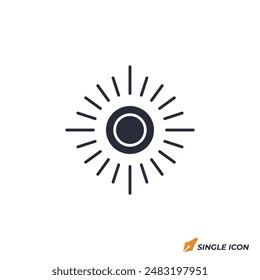 Sun icon vector illustration. Sun symbol isolated on white background.