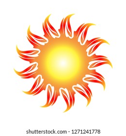 sun icon vector illustration, sun in a unique style and eyecatching