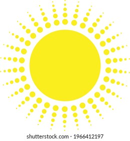 The sun icon, vector illustration. yellow sun silhouette on a white background. Flat design.