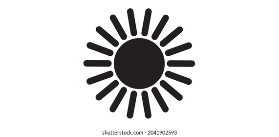 Sun icon, vector illustration. Yellow silhouette on a white background. Flat style