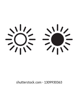 Sun icon vector isolated