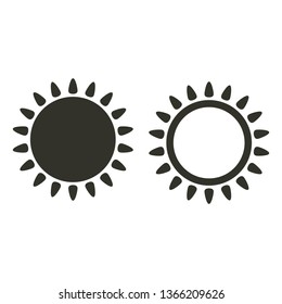 Sun icon vector isolated