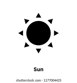 Sun icon vector isolated on white background, logo concept of Sun sign on transparent background, filled black symbol