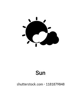 Sun icon vector isolated on white background, logo concept of Sun sign on transparent background, filled black symbol