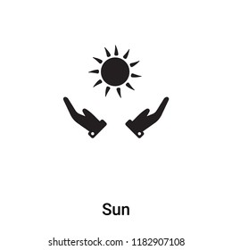Sun icon vector isolated on white background, logo concept of Sun sign on transparent background, filled black symbol