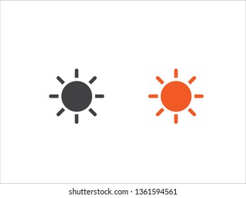 Sun icon vector isolated on white background.