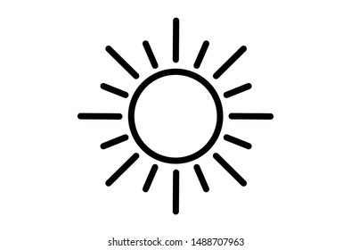 Sun icon vector isolated on white background, Sun line vector icons, sun logo design inspiration.
