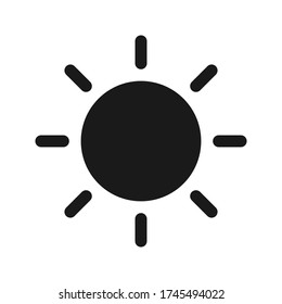 Sun icon vector, isolated on blank background