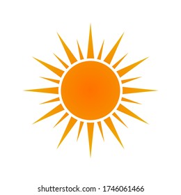 Sun icon vector, isolated on blank background