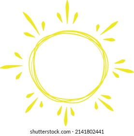 sun icon vector isolated on white background. hand drawn