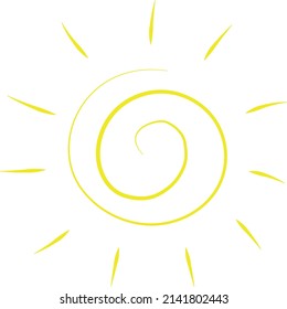 sun icon vector isolated on white background. hand drawn