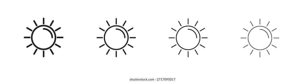 Sun icon. Vector isolated pictograms.