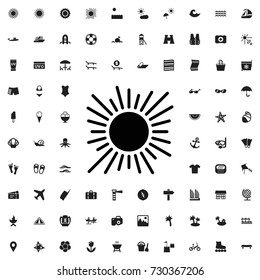 Sun icon. vector isolated icon for web and mobile on white background.. set of filled summer icons.