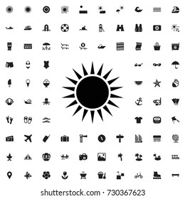 Sun icon. vector isolated icon for web and mobile on white background.. set of filled summer icons.