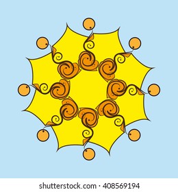 The sun icon, Vector icon, sun, Sun icon in JPEG format, the image of the Sun EPS, the sun icon design from mandala. pattern and ornament