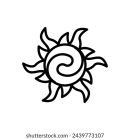 sun icon vector in line style