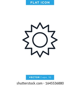 Sun Icon Vector Logo Design Template. Editable Stroke.