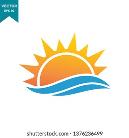 sun icon vector logo template 