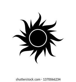 sun icon vector on white back