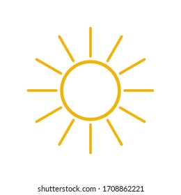Sun icon vector on white background