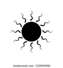 Sun icon vector on white background