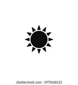 sun icon vector on a white background