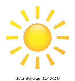 Sun icon vector on white background. Shine sun ray. Sunshine vector sign. Sunset icon. Abstract art.