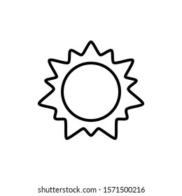 sun icon vector outline style design