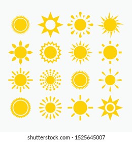 Sun icon vector set collection