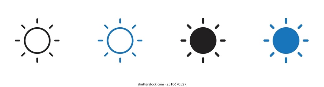 Sun icon Vector set outline