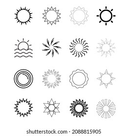 Sun icon vector set. Summer illustration sign collection. Sun symbol or logo.