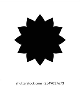 Sun icon, vector silhouette symbol illustration element, sunflower icon