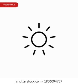Sun icon vector. Simple brightness sign