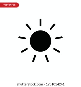 Sun icon vector. Simple brightness sign