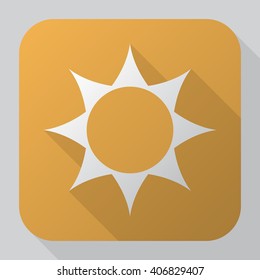 Sun icon vector, solid illustration, pictogram isolated on gray, long shadow