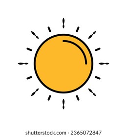 sun icon vector stock illustration