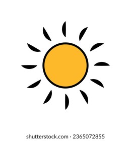 sun icon vector stock illustration