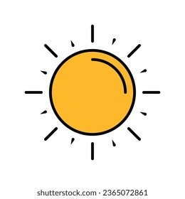 sun icon vector stock illustration