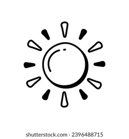 Sun icon vector stock illustration